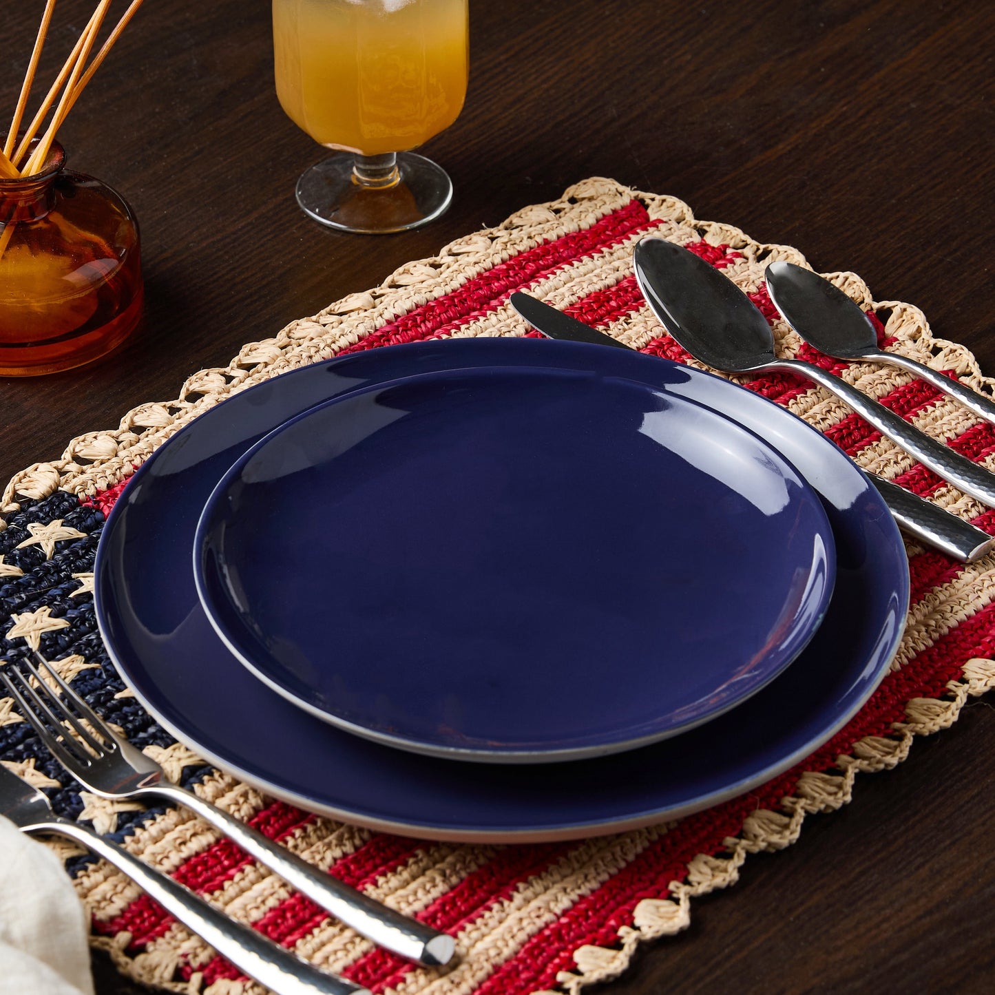 Handcrafted Scalloped Americana Placemats-American Flag Design