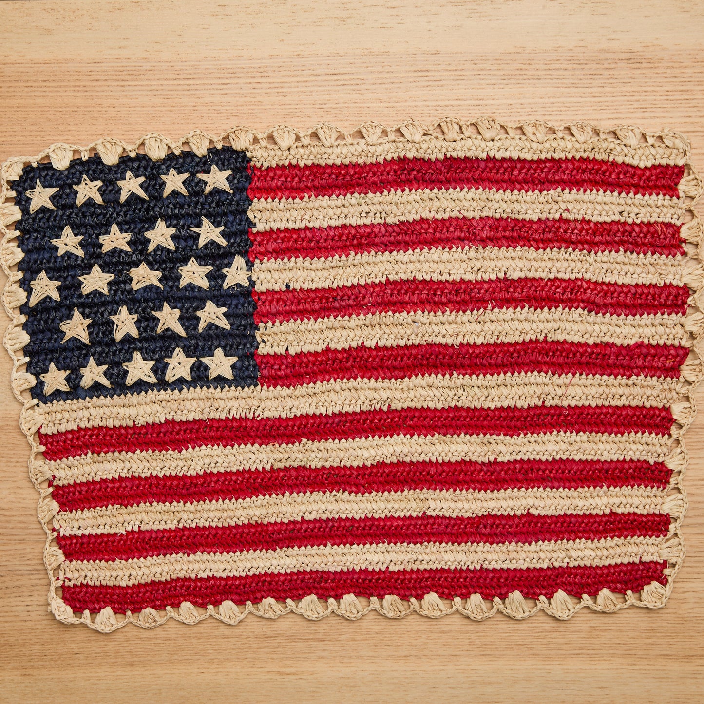 Handcrafted Scalloped Americana Placemats-American Flag Design