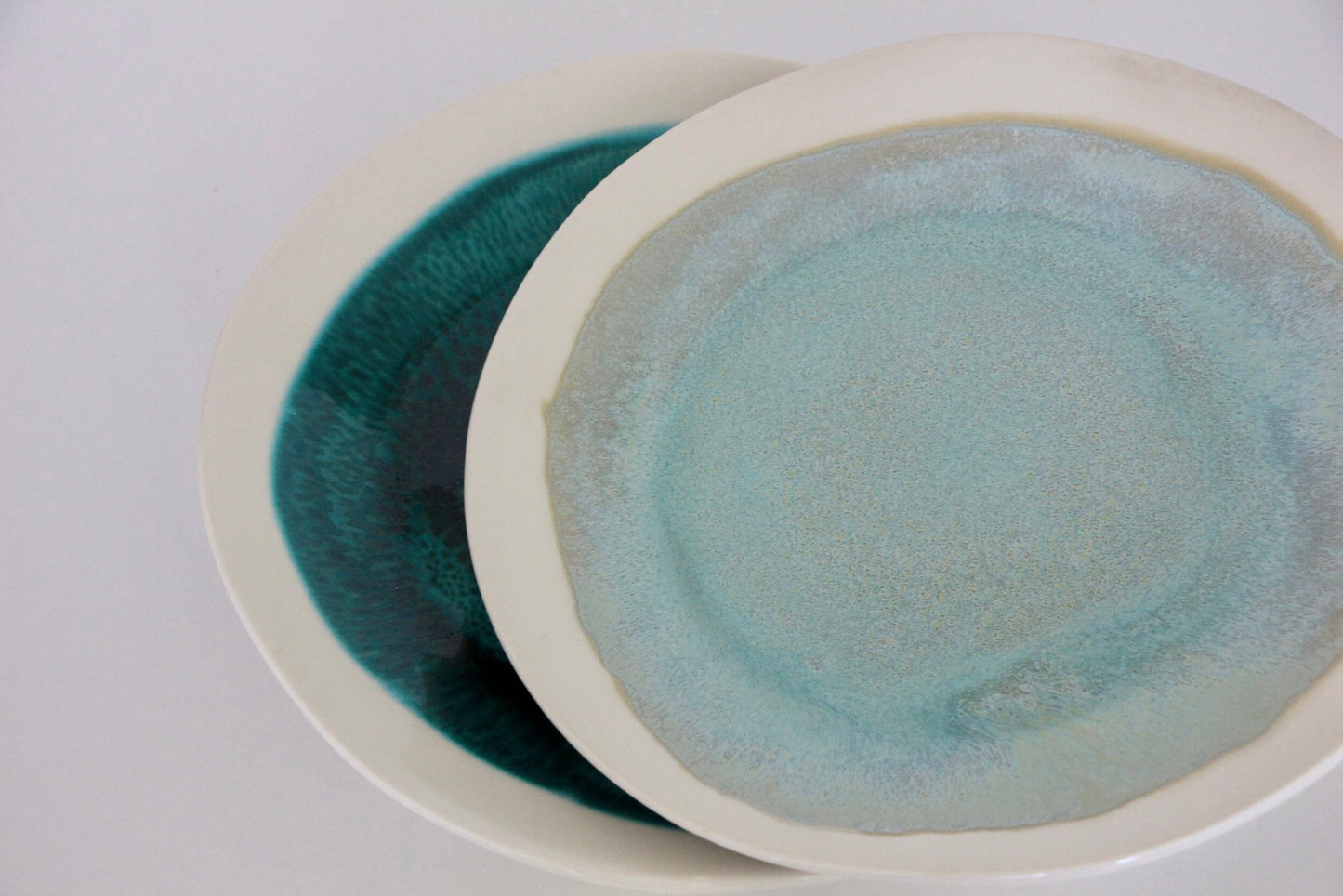 Coastal Artisan Dinner Plates – Handcrafted, Custom Colors, Dishwasher Safe