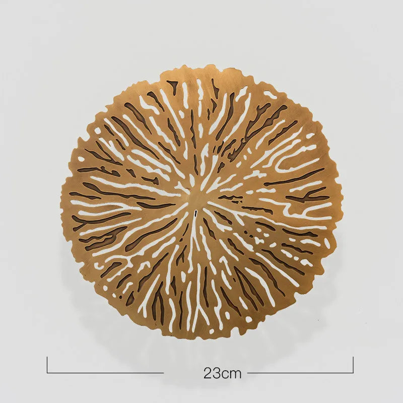 Gold Coral Carp Lotus Leaf Wall Decor