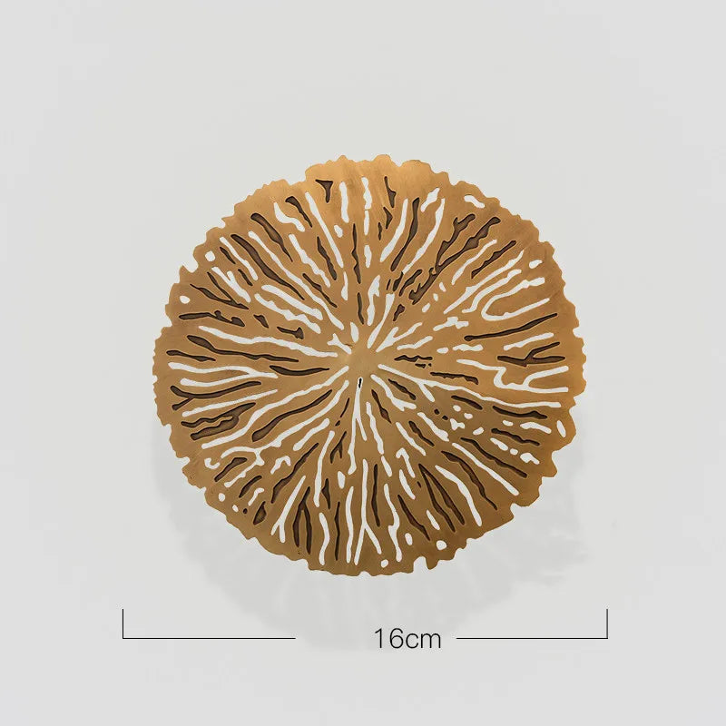 Gold Coral Carp Lotus Leaf Wall Decor