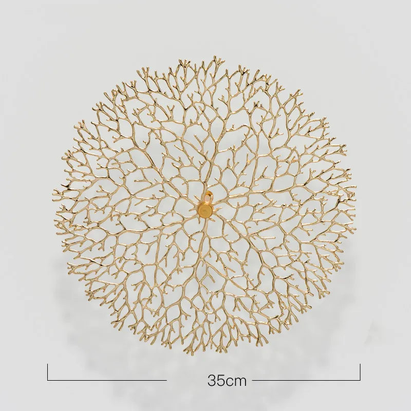 Gold Coral Carp Lotus Leaf Wall Decor