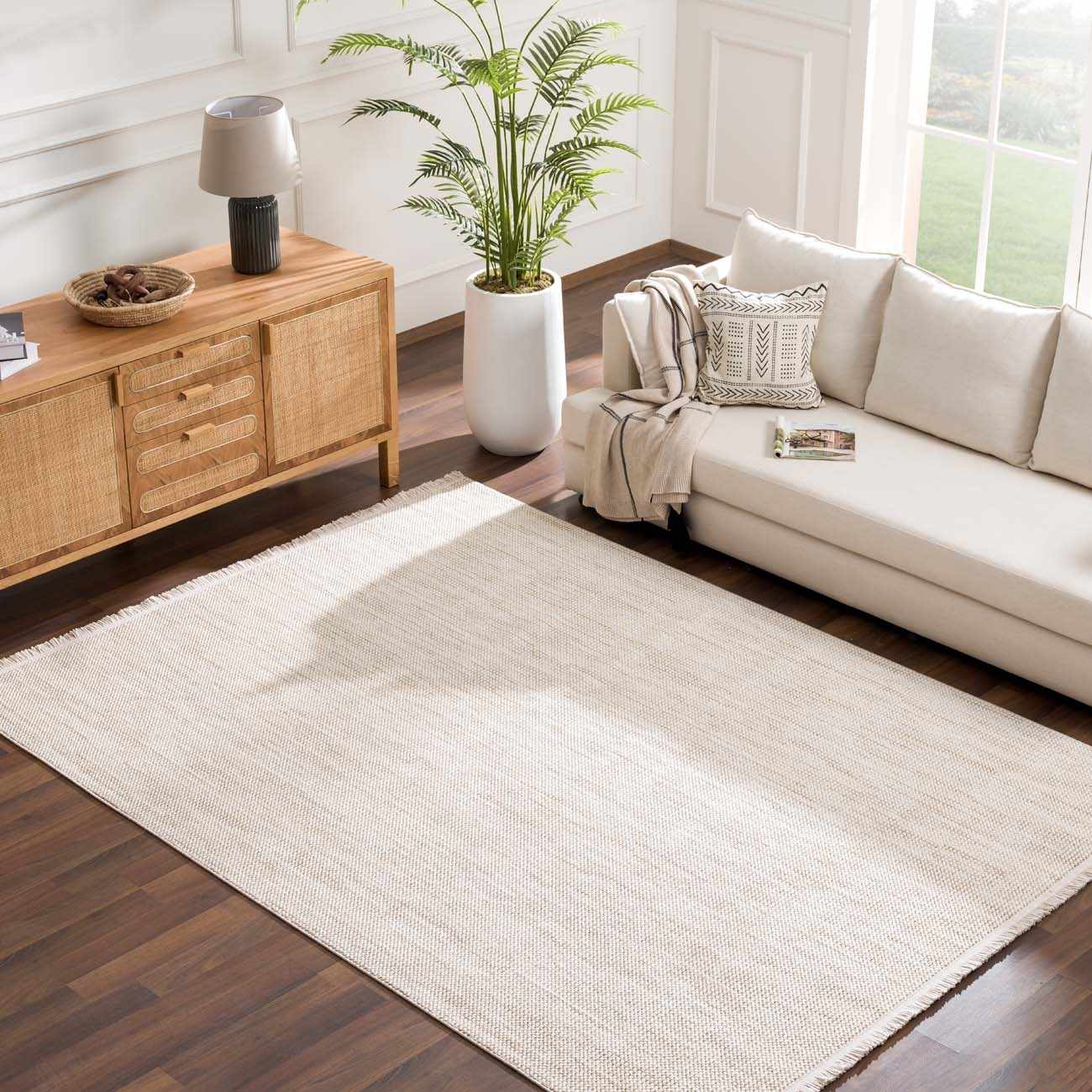 Beige & Brown Farmhouse Rug