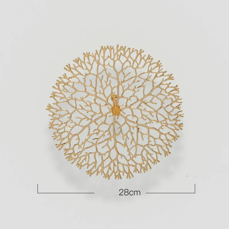 Gold Coral Carp Lotus Leaf Wall Decor