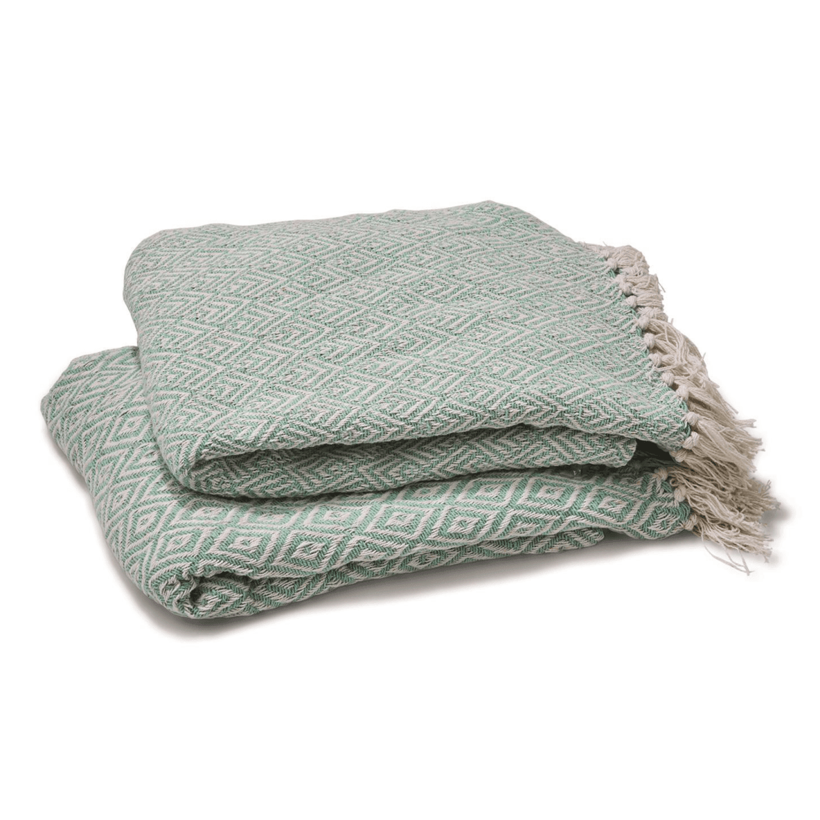 Seafoam Green Coastal Cotton Blanket