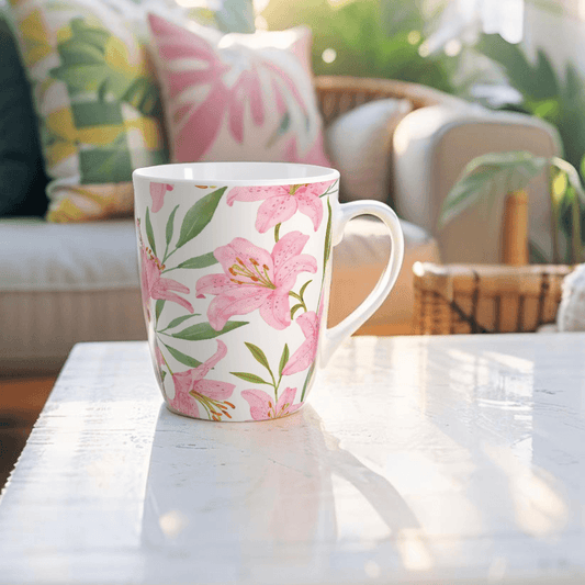 Floral Coffee Mug – Elegant Floral Design for Your Morning Coffee
