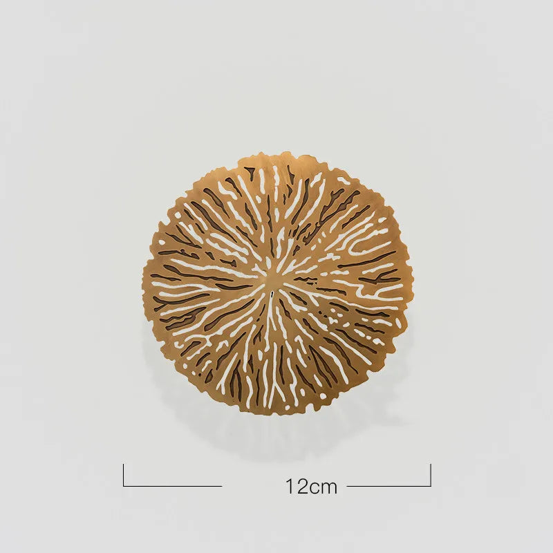 Gold Coral Carp Lotus Leaf Wall Decor