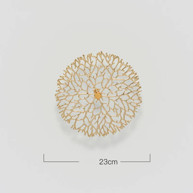 Gold Coral Carp Lotus Leaf Wall Decor