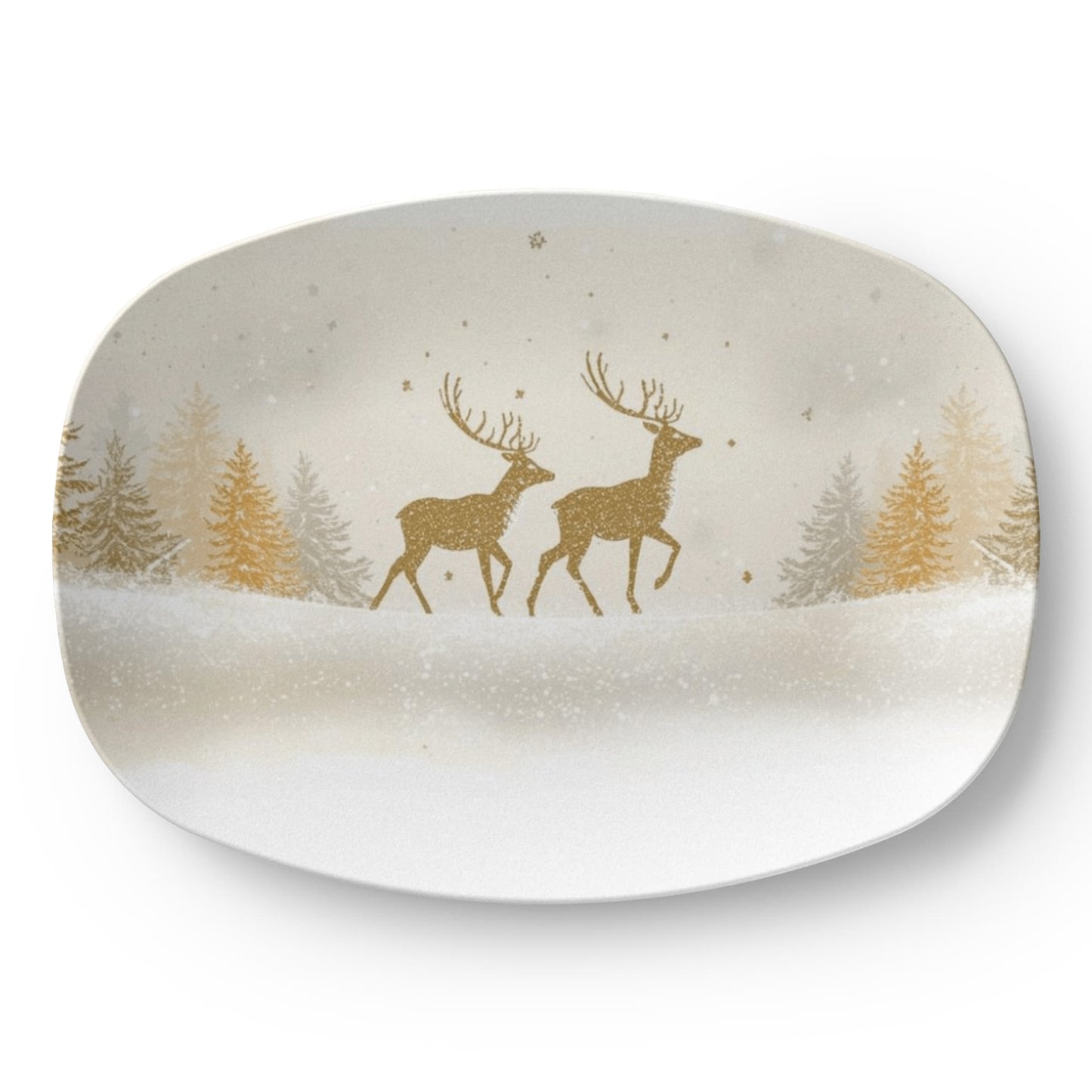 Gold Reindeer Serving Plate