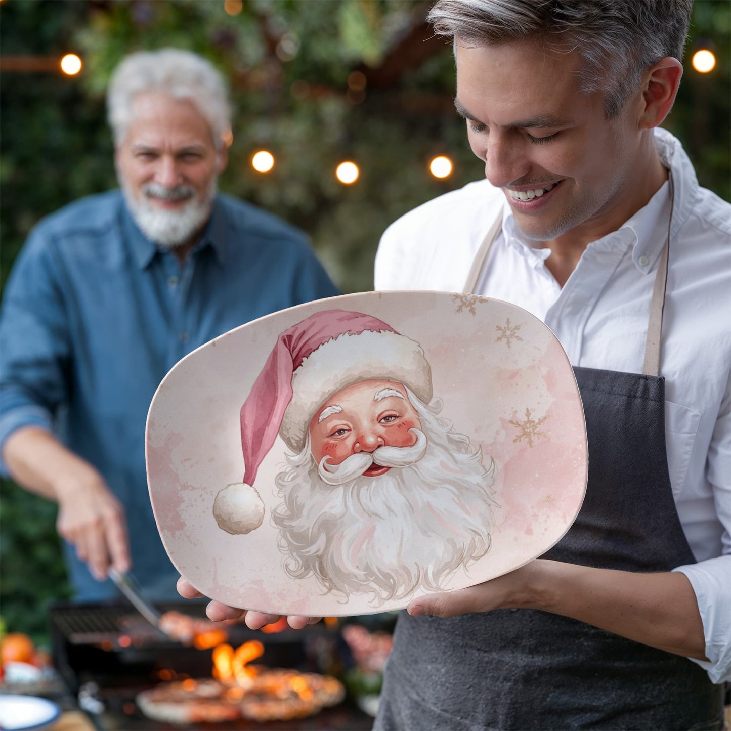 Pink Santa Serving Plate