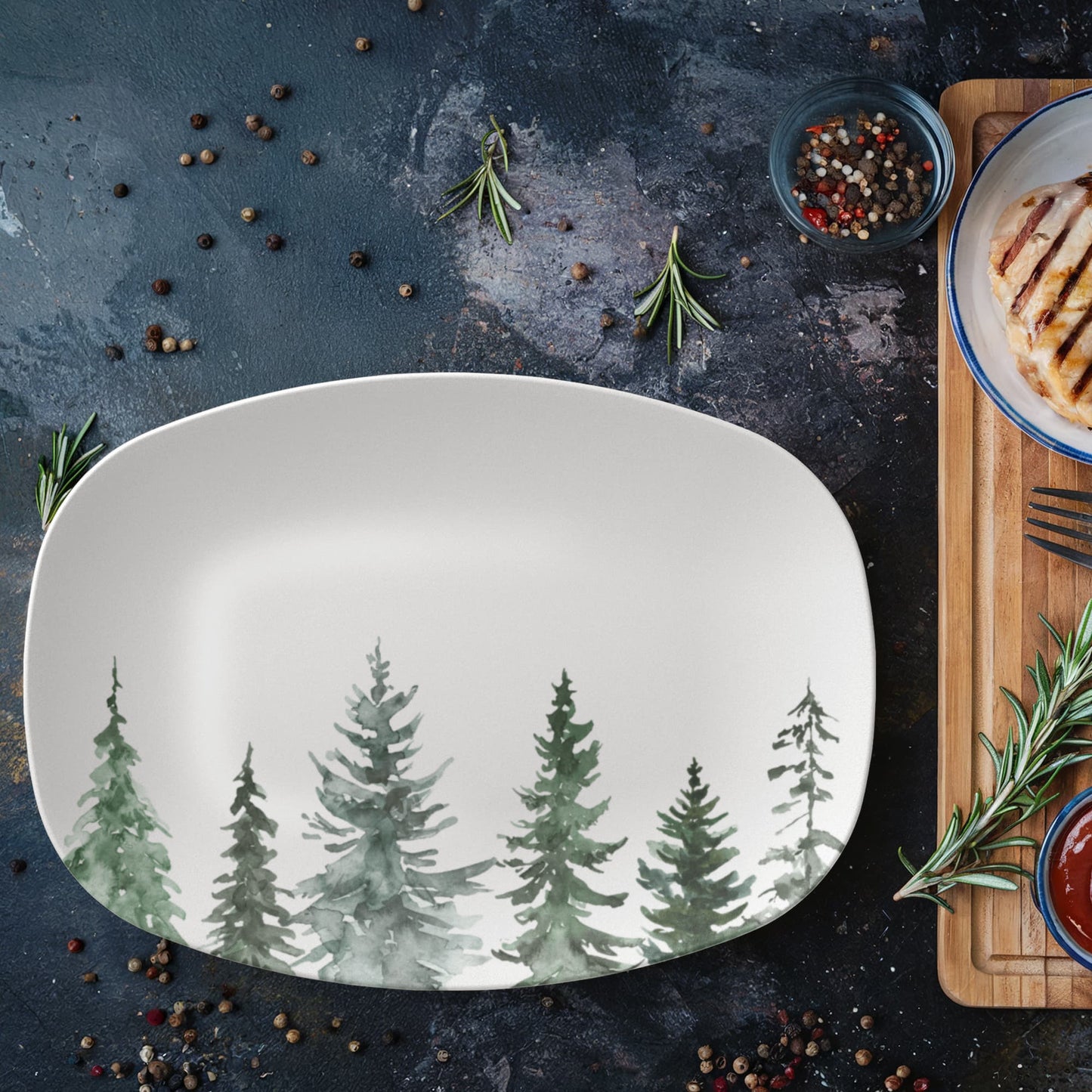 Christmas Tree Ceramic Serving Platter