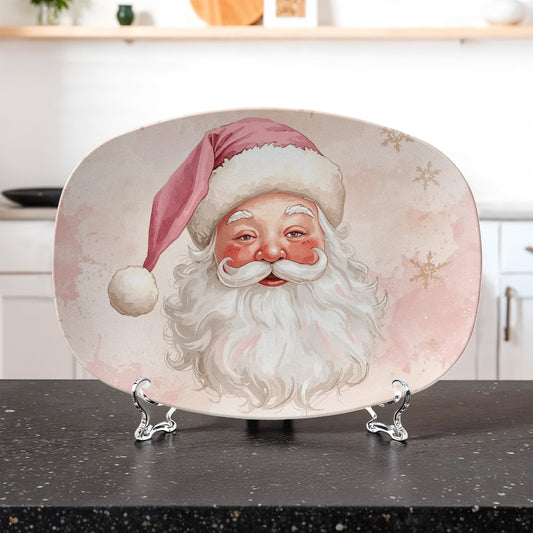 Pink Santa Serving Plate