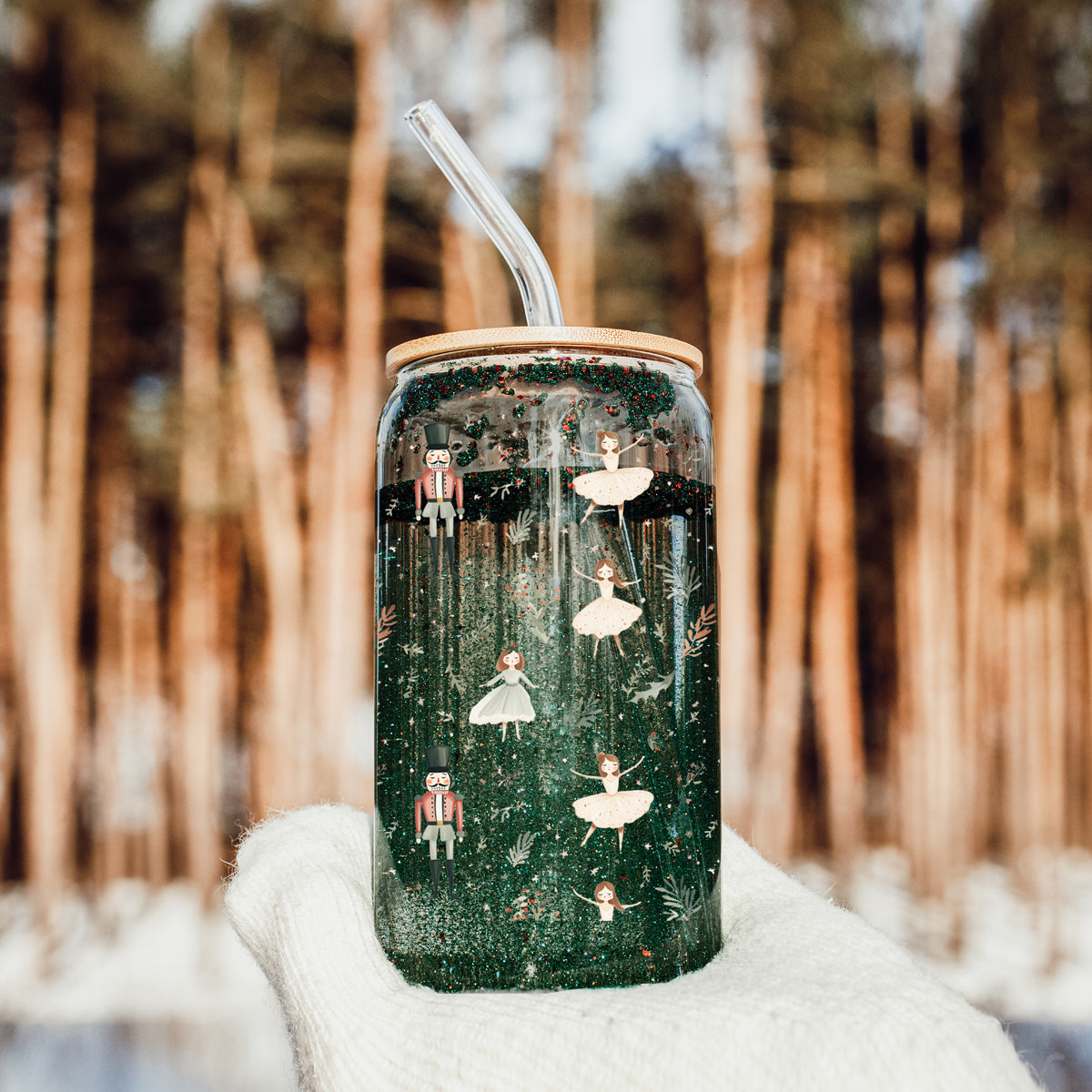 Nutcracker Ballerina Sipper Glass 17oz