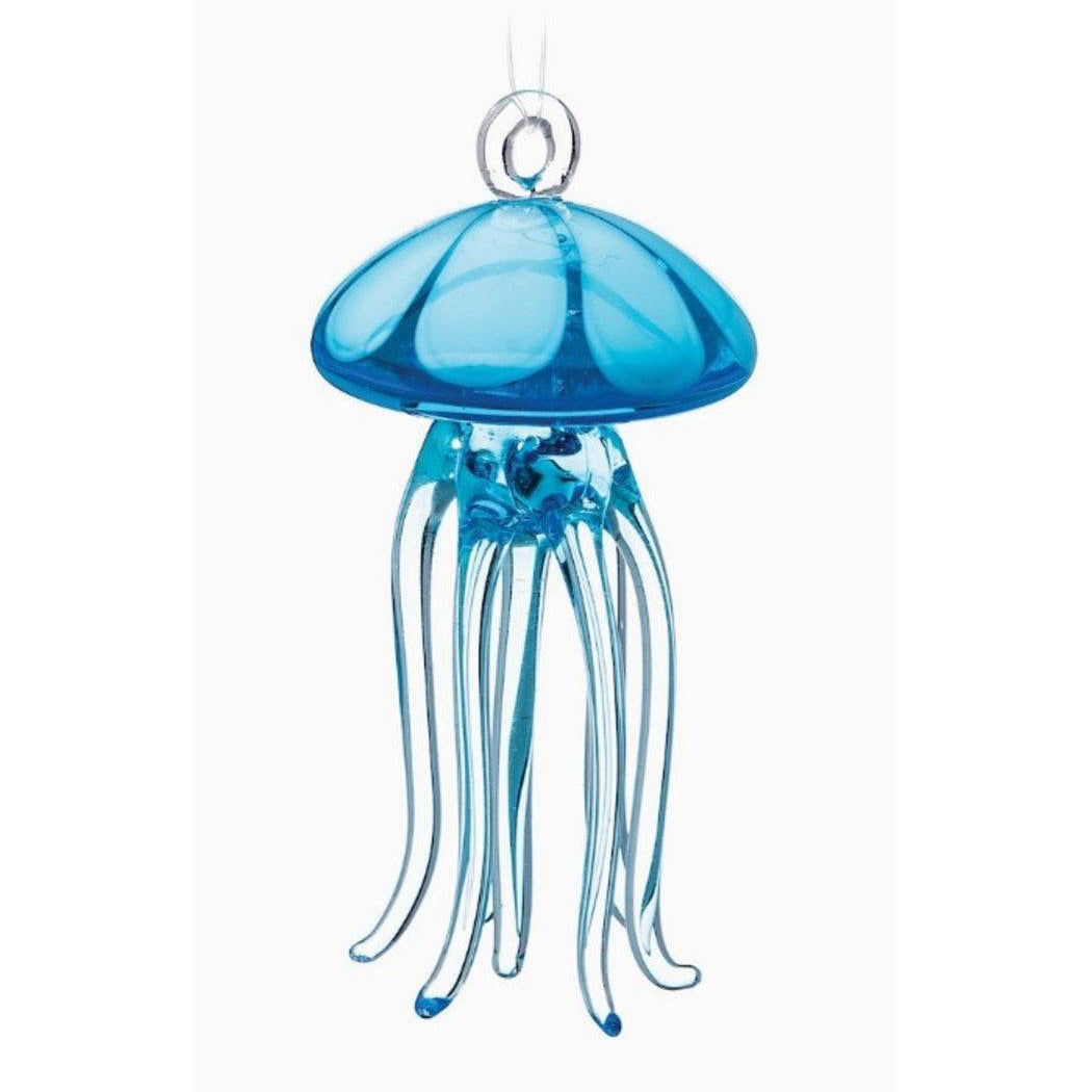 Blue Jellyfish Glass Ornament