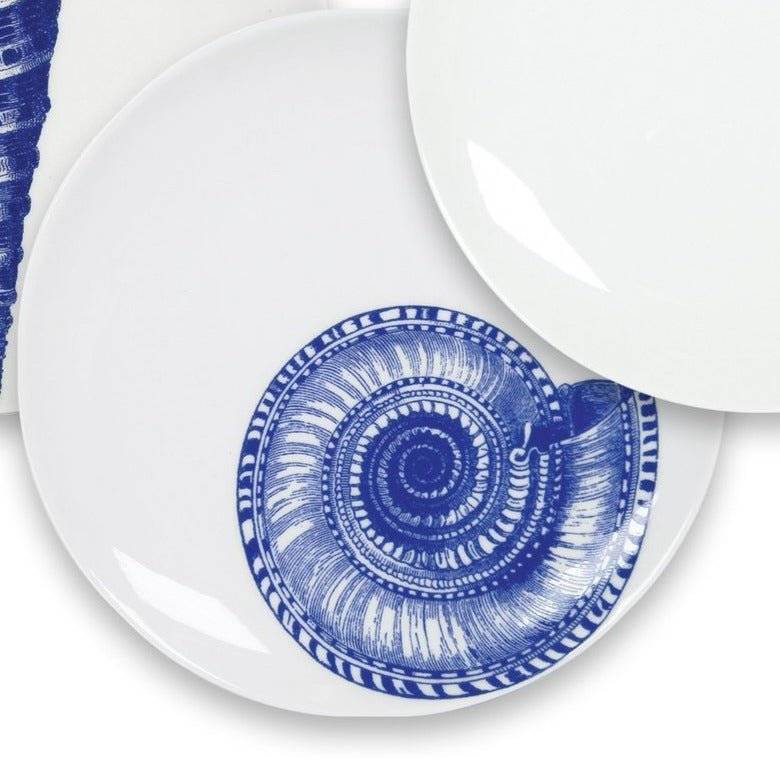 Nautical Blue Seashell Porcelain Dinnerware