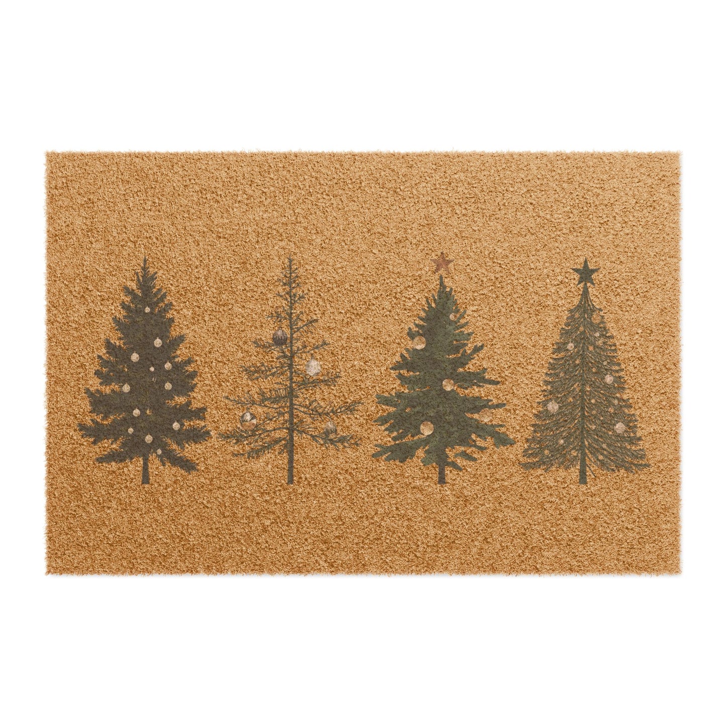 Christmas tree doormat with festive evergreen design for front porch