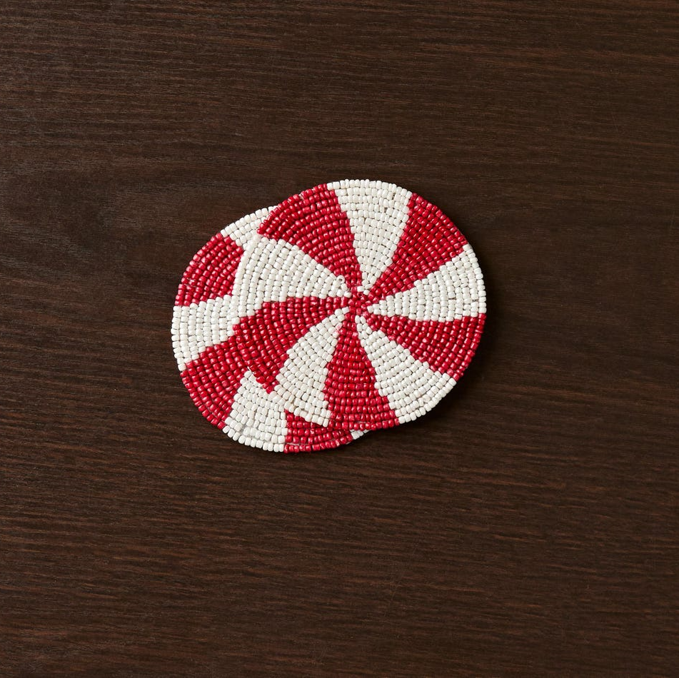 Handmade Beaded Holiday Coaster