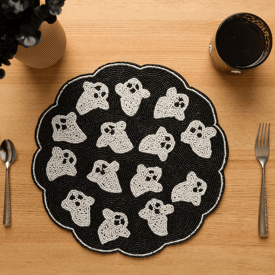 Handmade Ghost Beaded Placemat