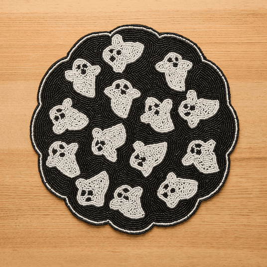 Handmade Ghost Beaded Placemat