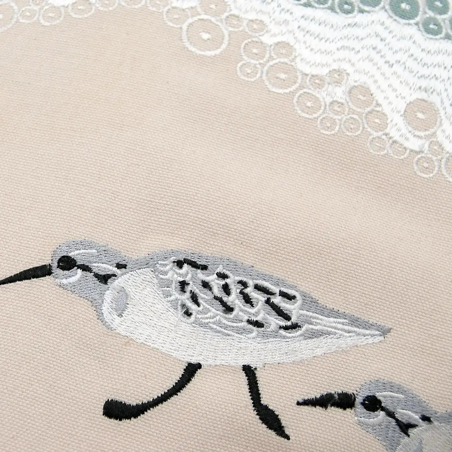 Sandpiper Embroidered Lumbar Pillow