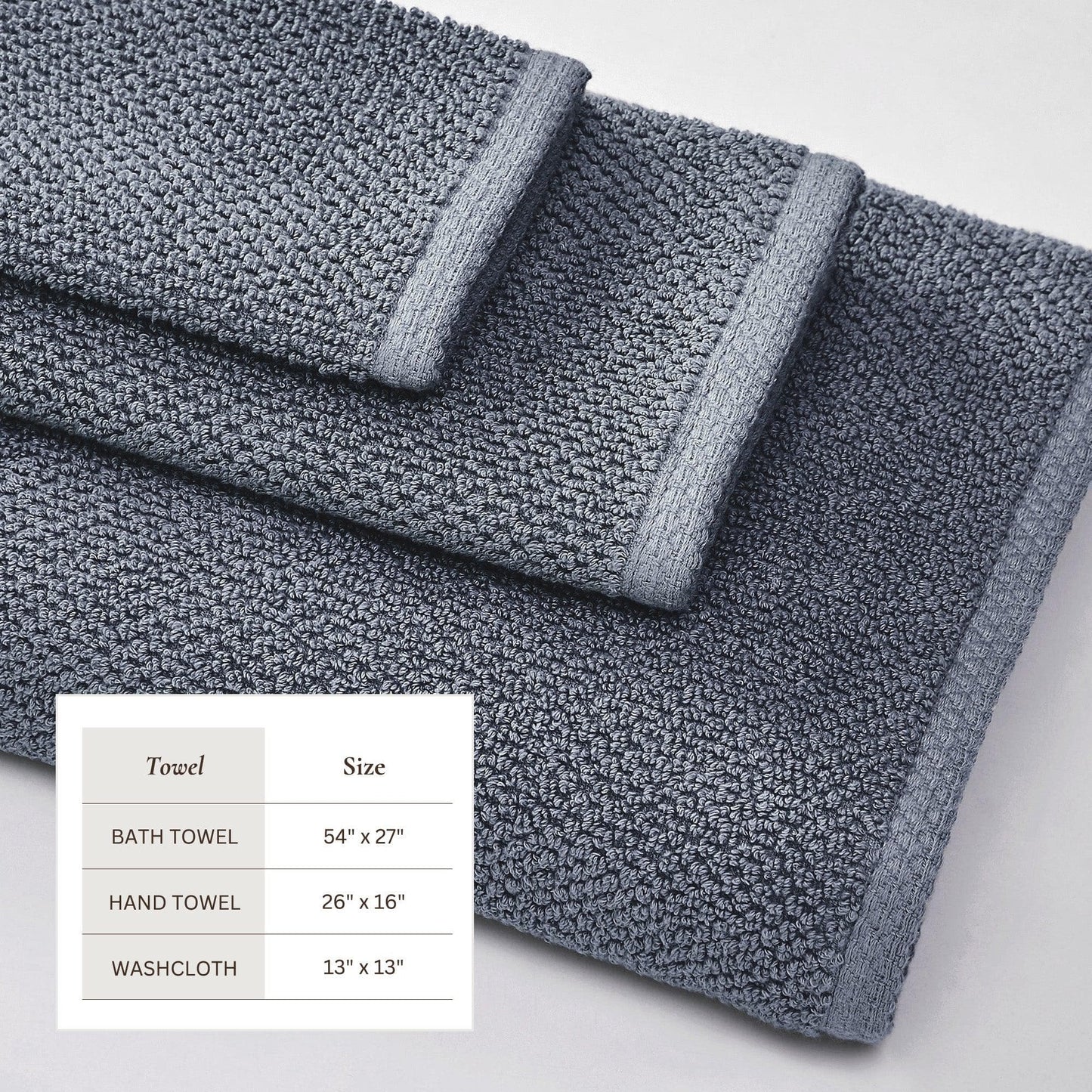 Cotton Textured Bath Towel Set