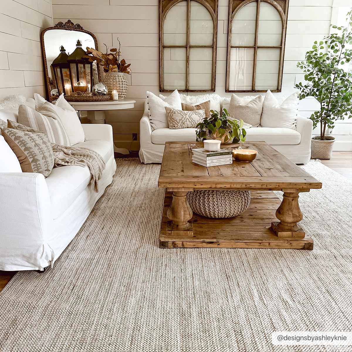 Beige & Brown Farmhouse Rug