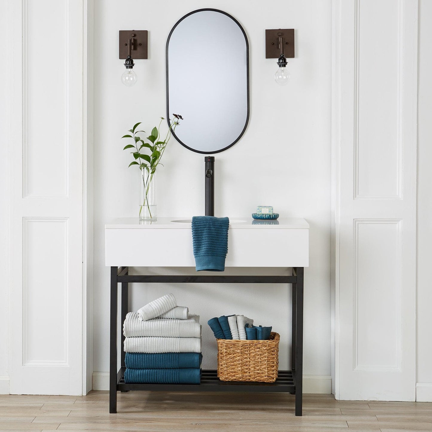 4 Pack Ribbed Hand Towels