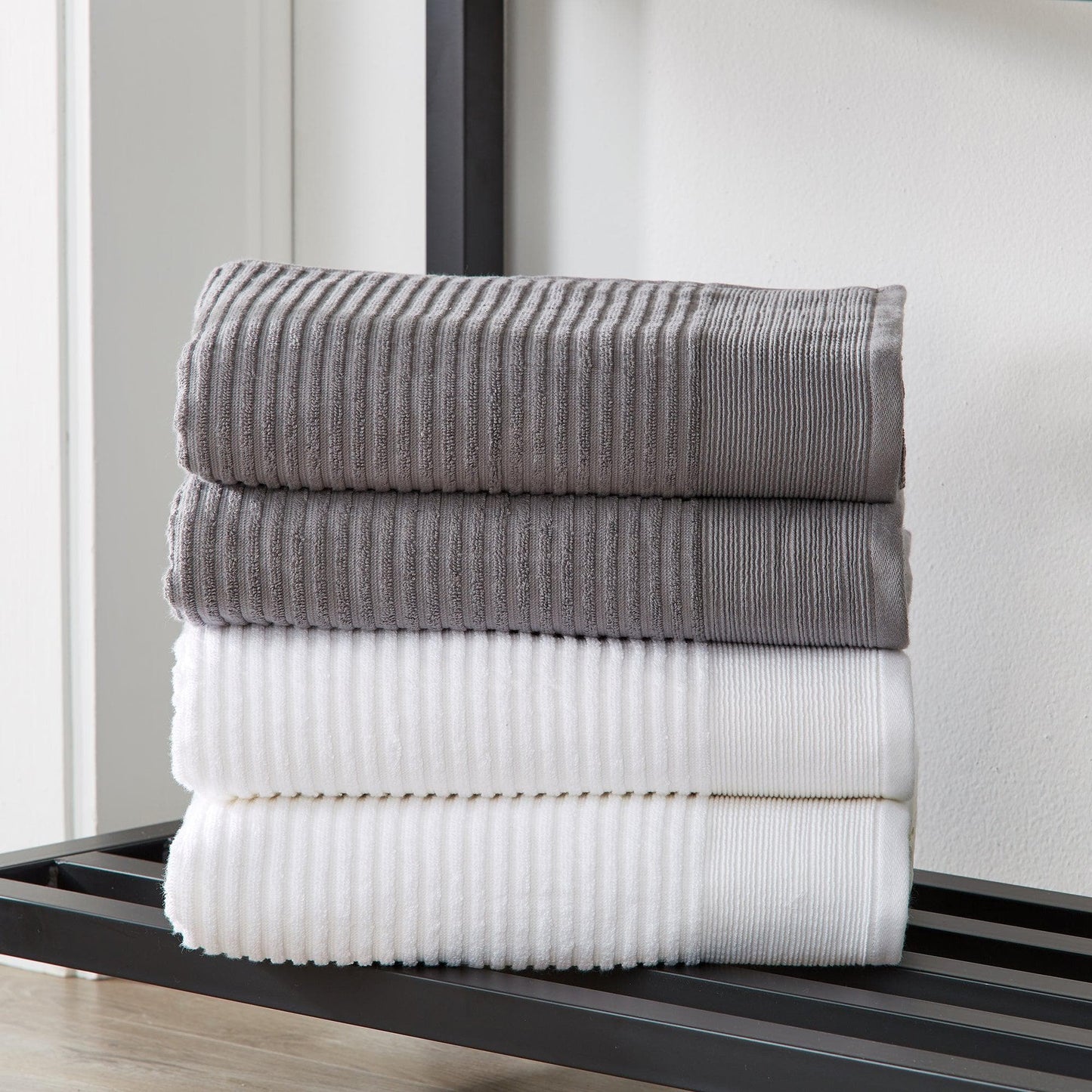 4 Pack Ribbed Hand Towels