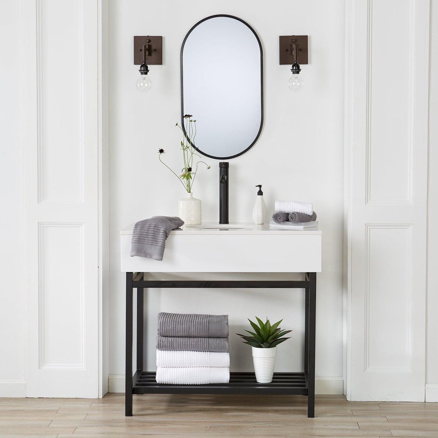 4 Pack Ribbed Hand Towels