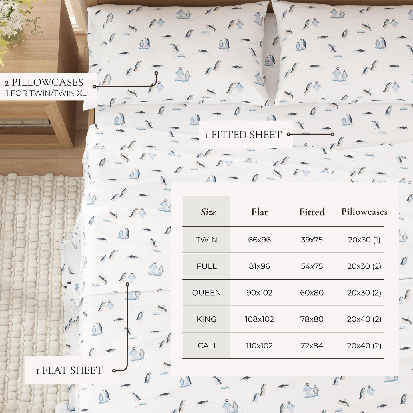 4-Piece Turkish Cotton Flannel Sheet - Lakeview Collection