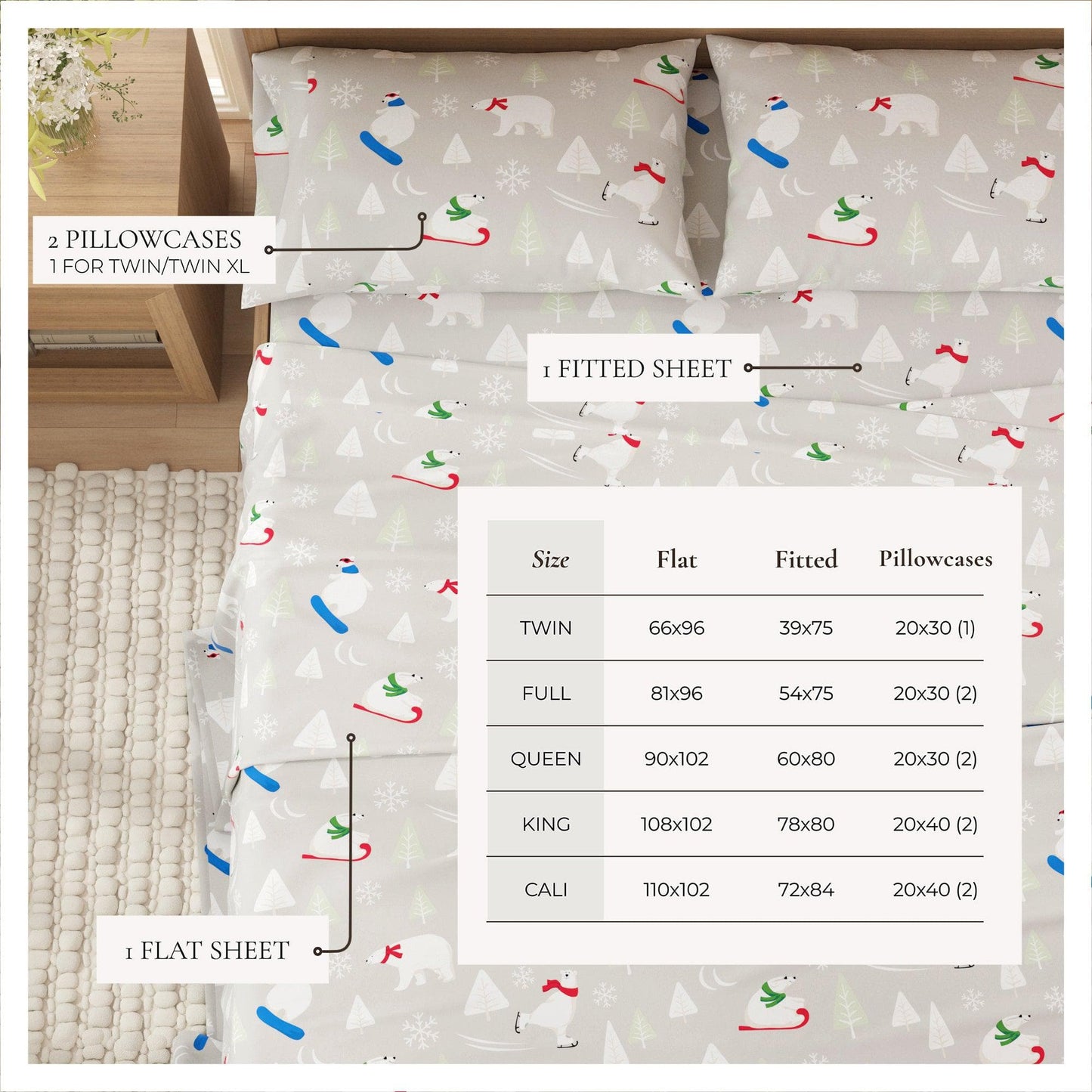 100% Turkish Cotton Flannel Sheets – Cozy Winter Lodge Patterns