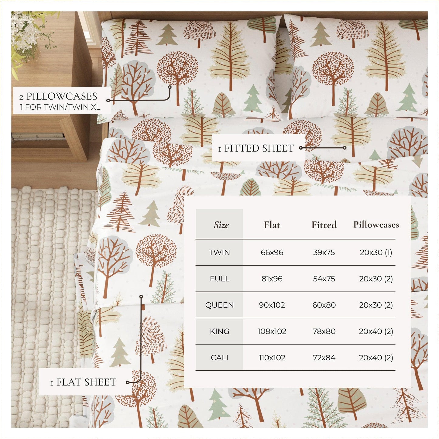 100% Turkish Cotton Flannel Sheets – Cozy Winter Lodge Patterns