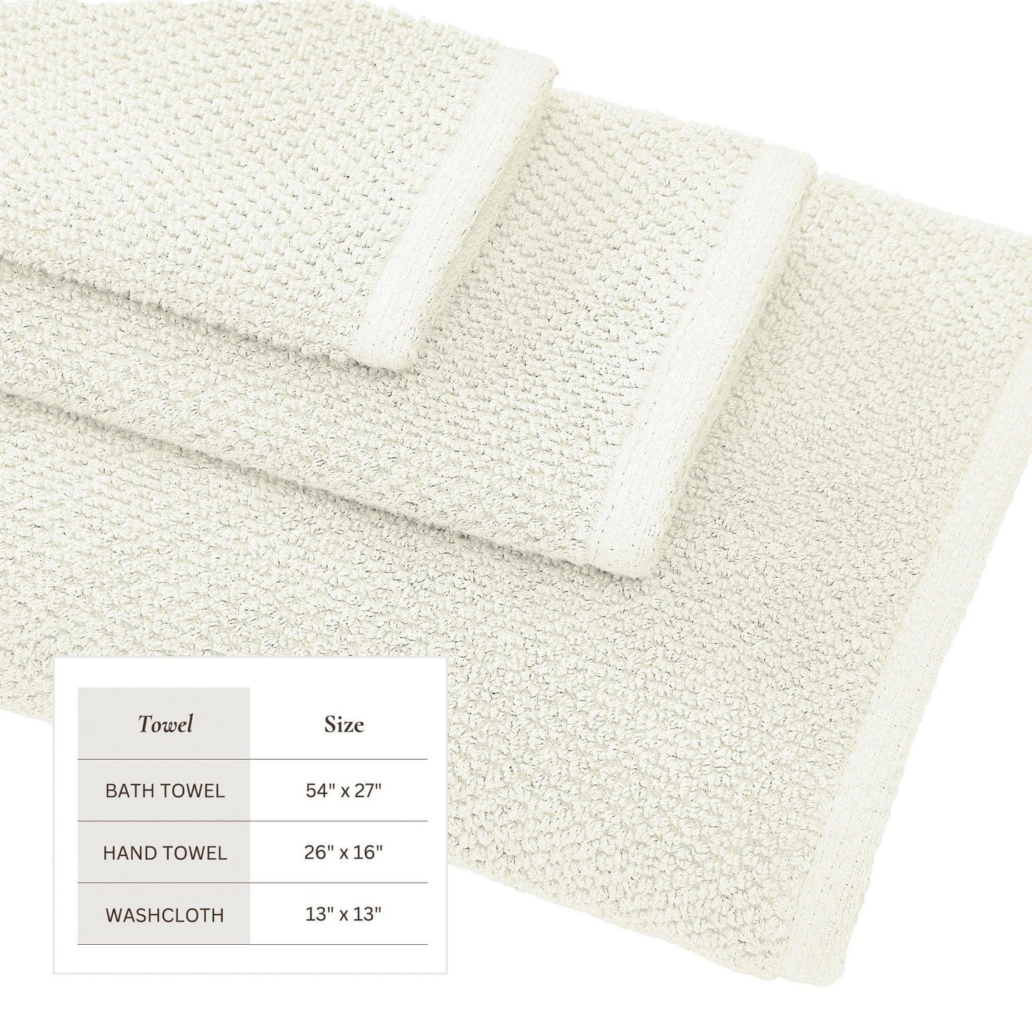 Cotton Textured Bath Towel Set