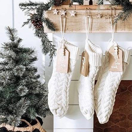 Cream Hand-Knitted Stocking