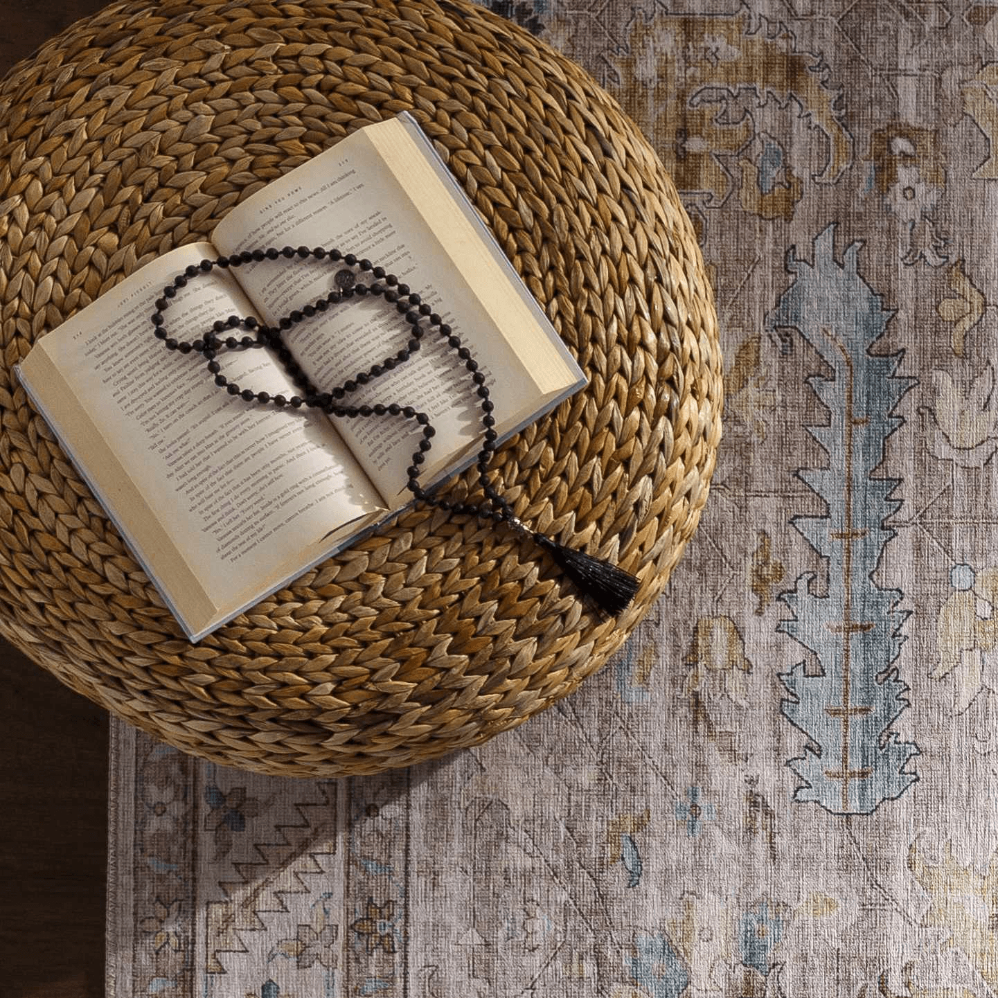 Jute Round Pouf Ottoman