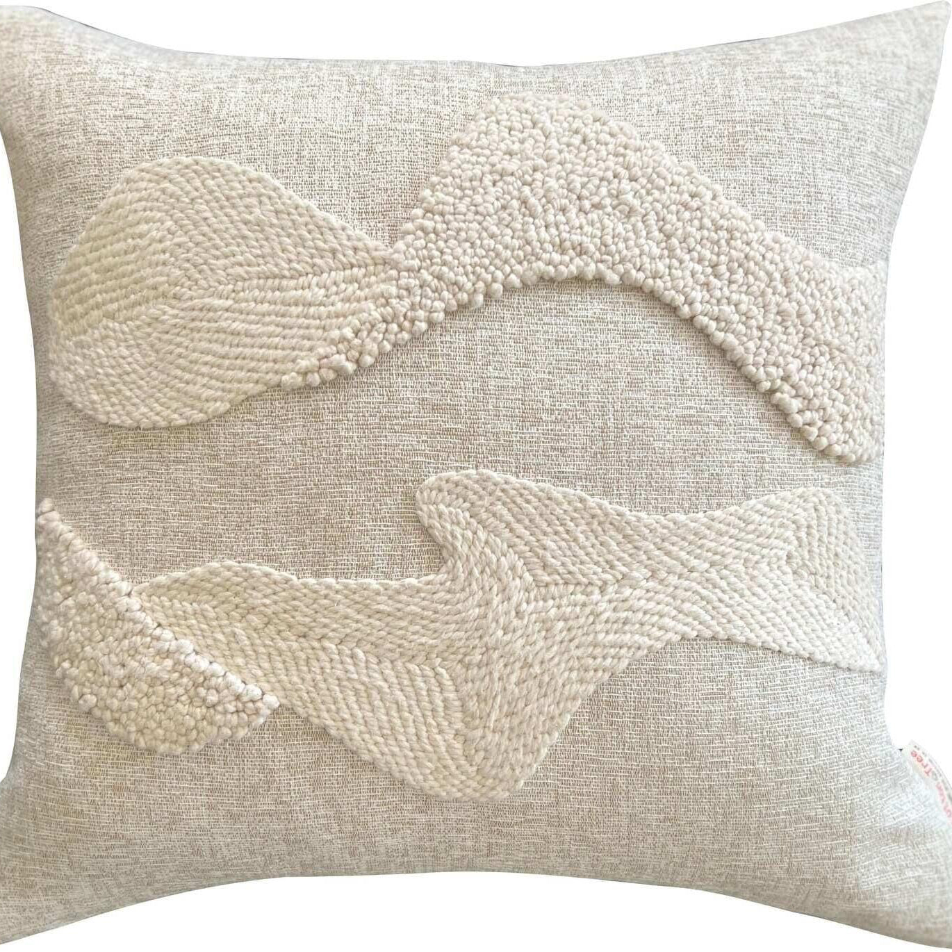 Cream Cloud Eco-Cotton Throw Pillow