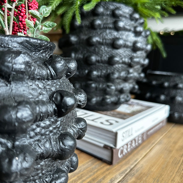 Luxury handcrafted outdoor planter set with raised textured design