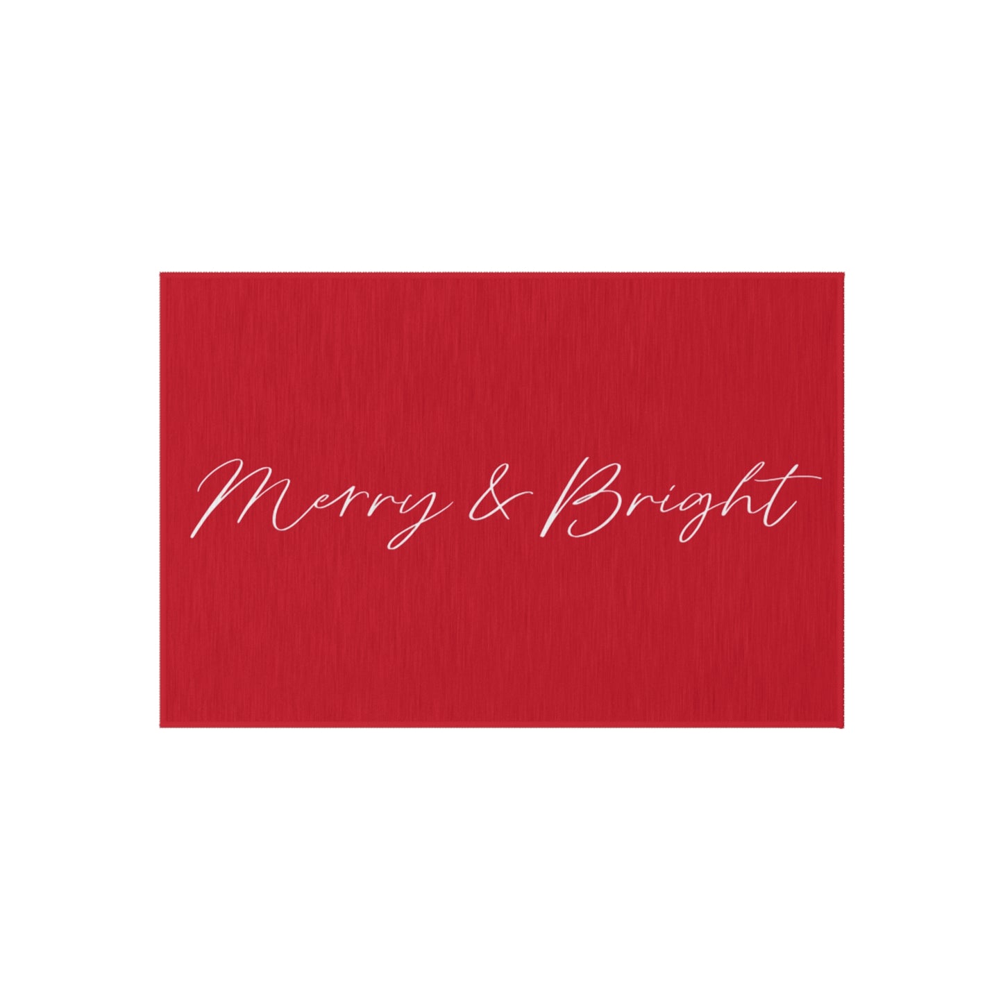 Merry and Bright red outdoor rug for holiday front porch décor