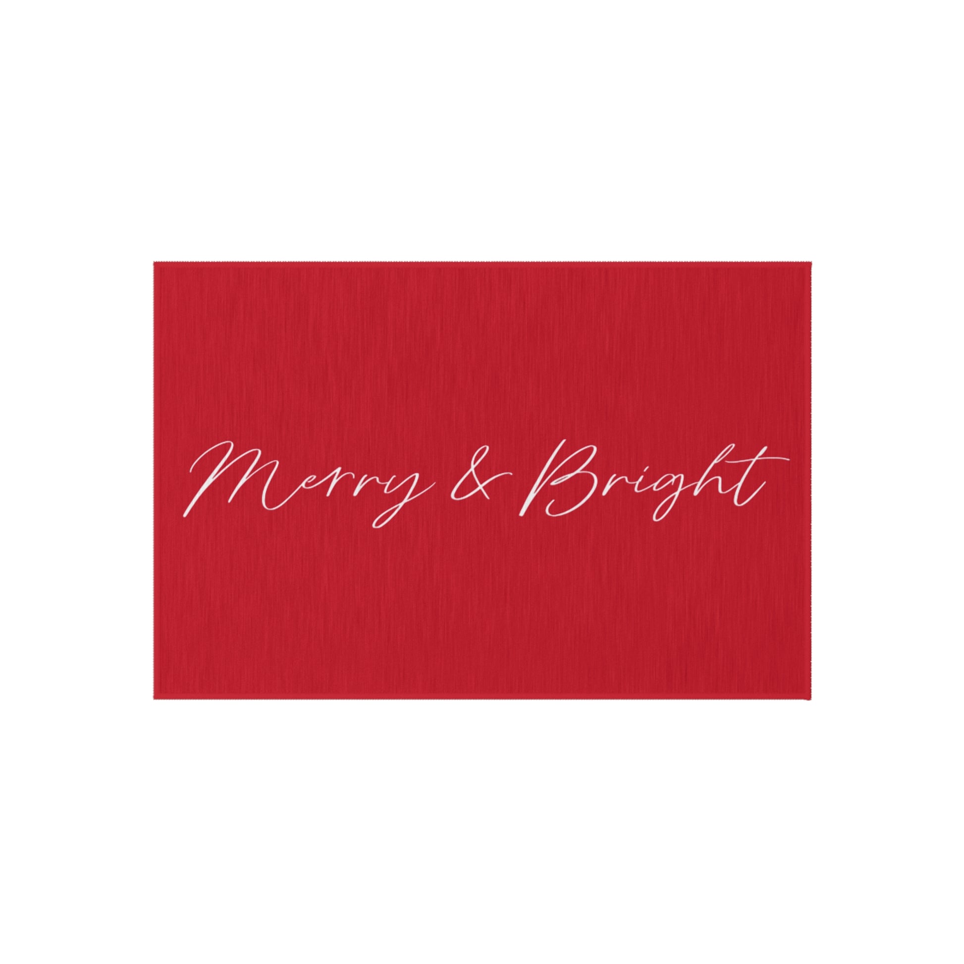 Merry and Bright red outdoor rug for holiday front porch décor
