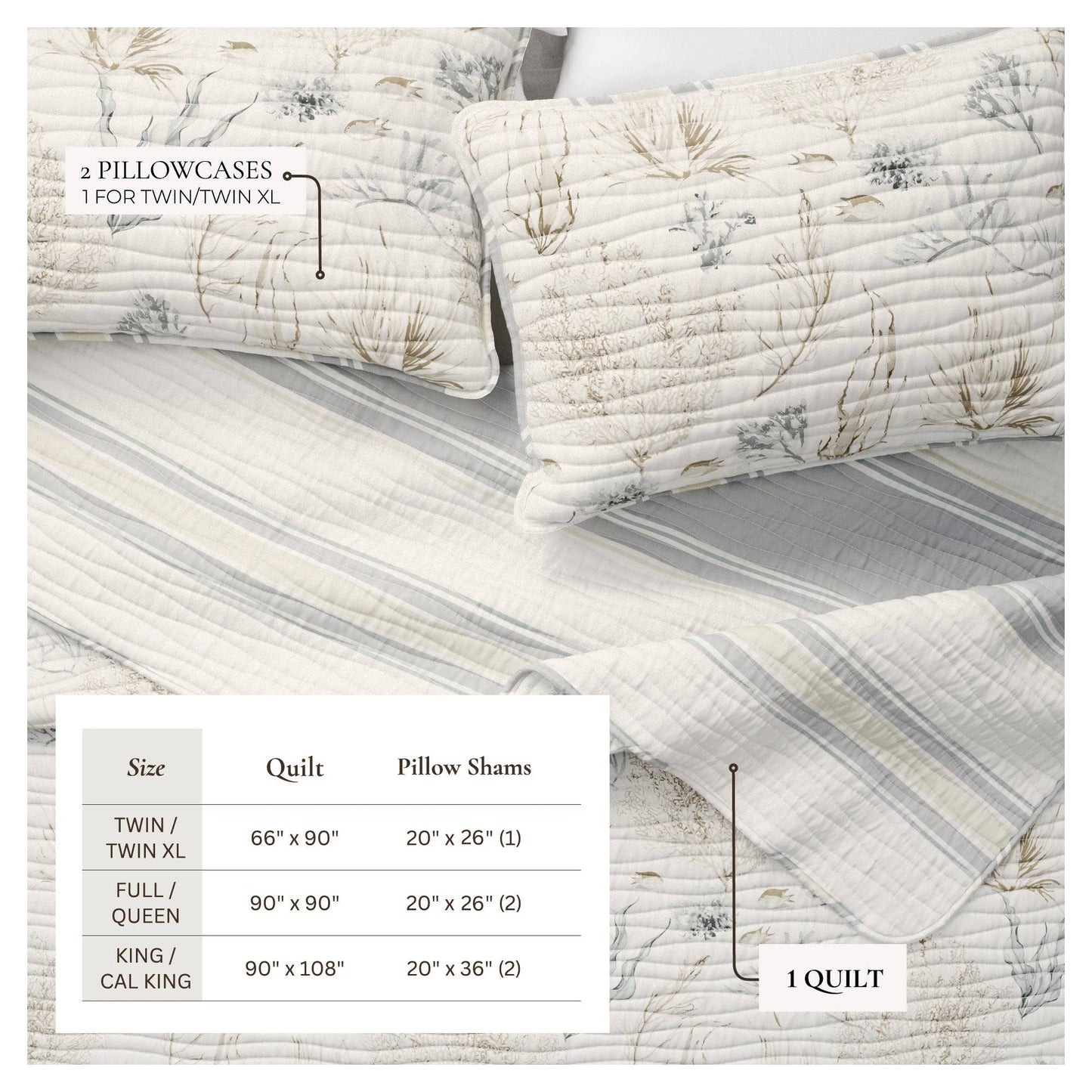 Coral Sea Maze Coastal Quilt Set - Newcomb Collection