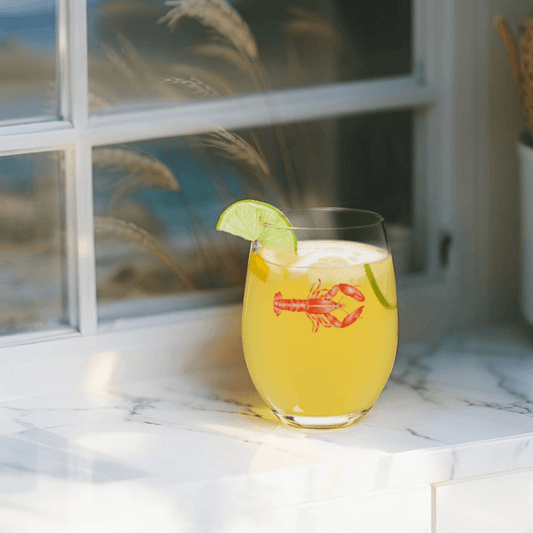 Nautical wine glass ideal for beach house barware and seaside entertaining