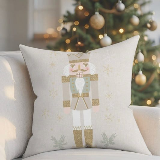 Pastel Nutcracker Faux Suede Throw Pillow