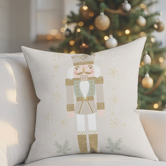 Pastel Nutcracker Faux Suede Throw Pillow