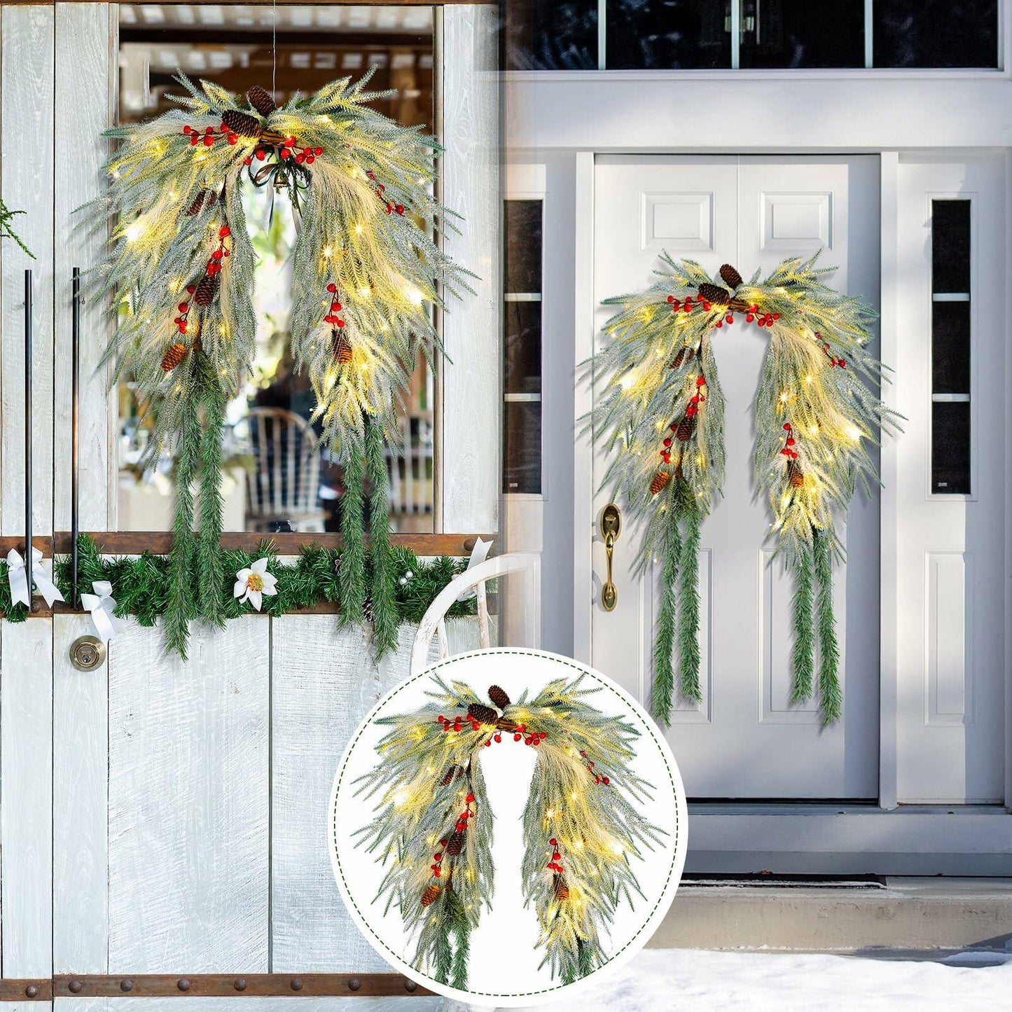 Prelit Christmas Mailbox Wreath