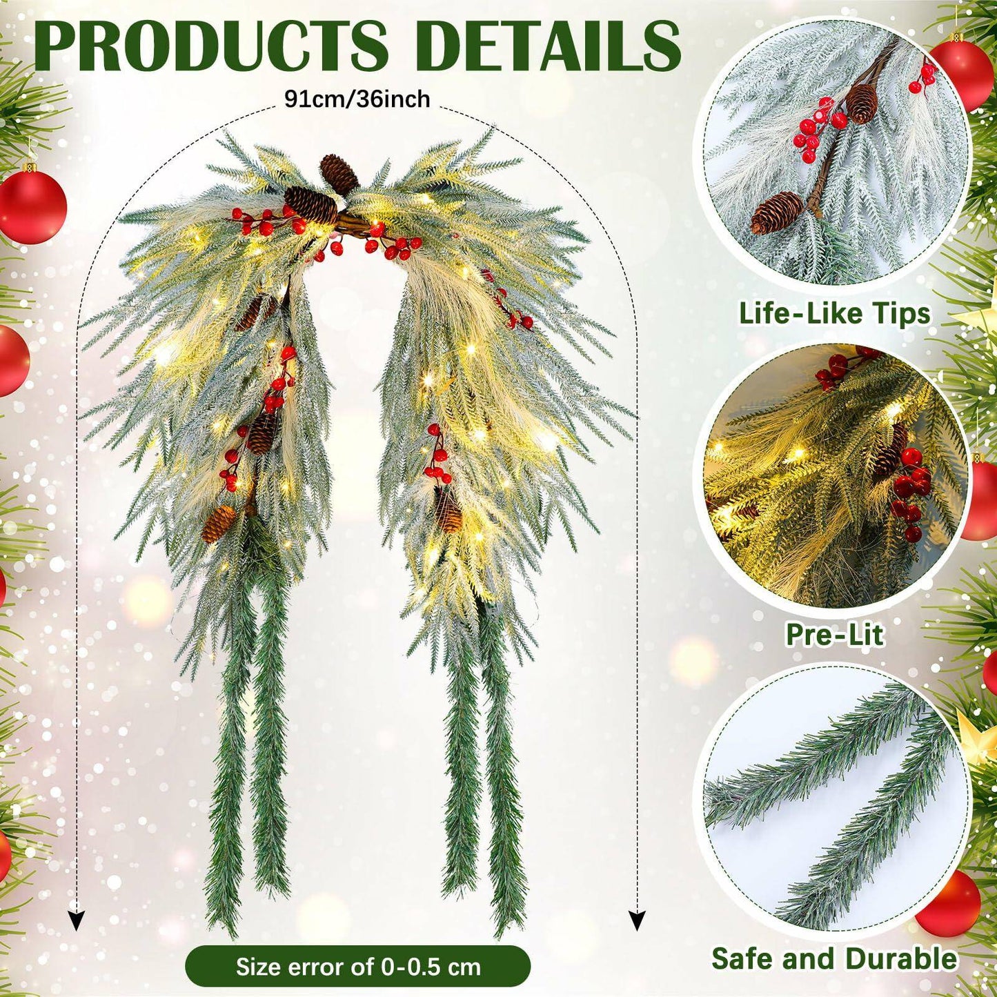 Prelit Christmas Mailbox Wreath