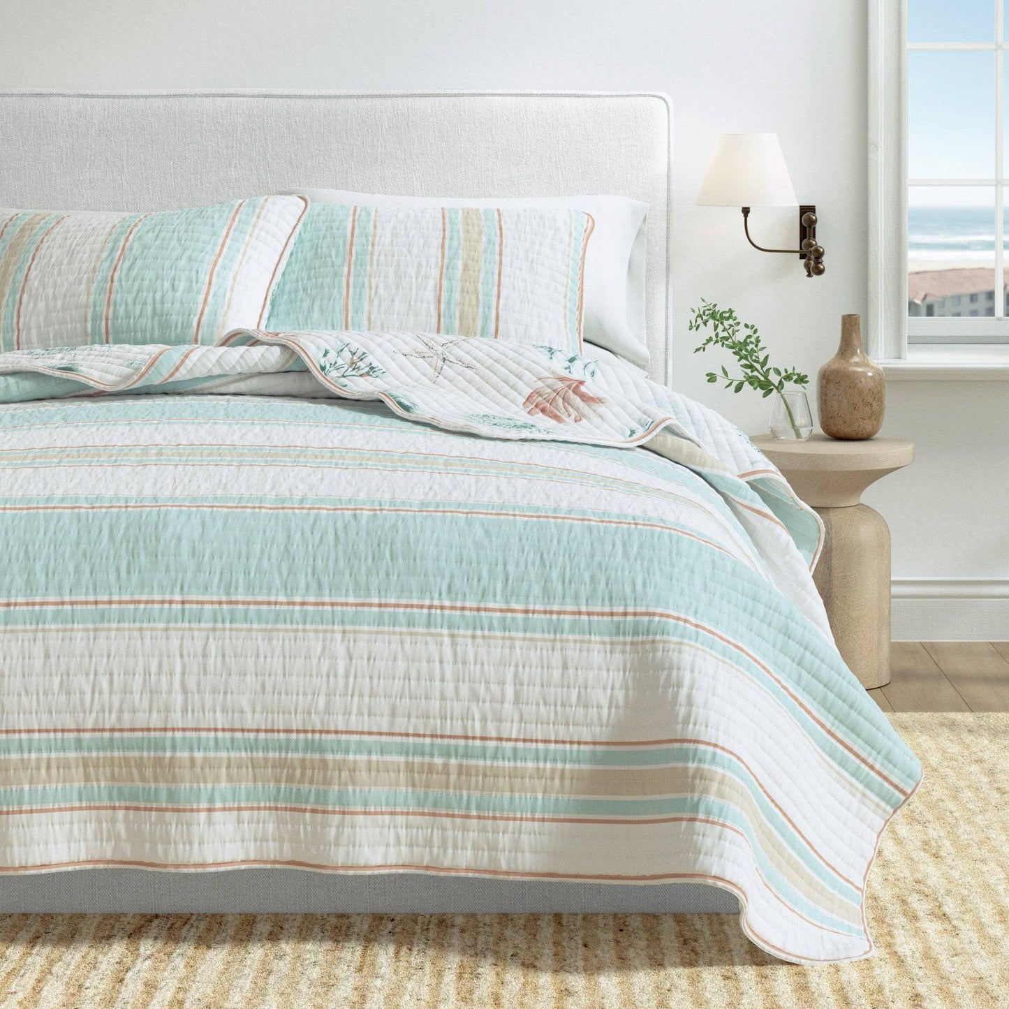 Coastal Printed Cotton Quilt Set