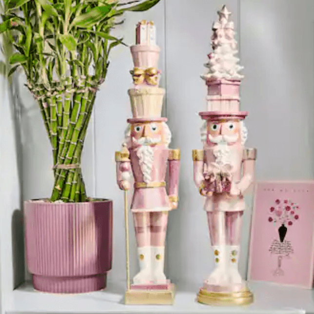 Blush sugared nutcracker set with cream and pink tones