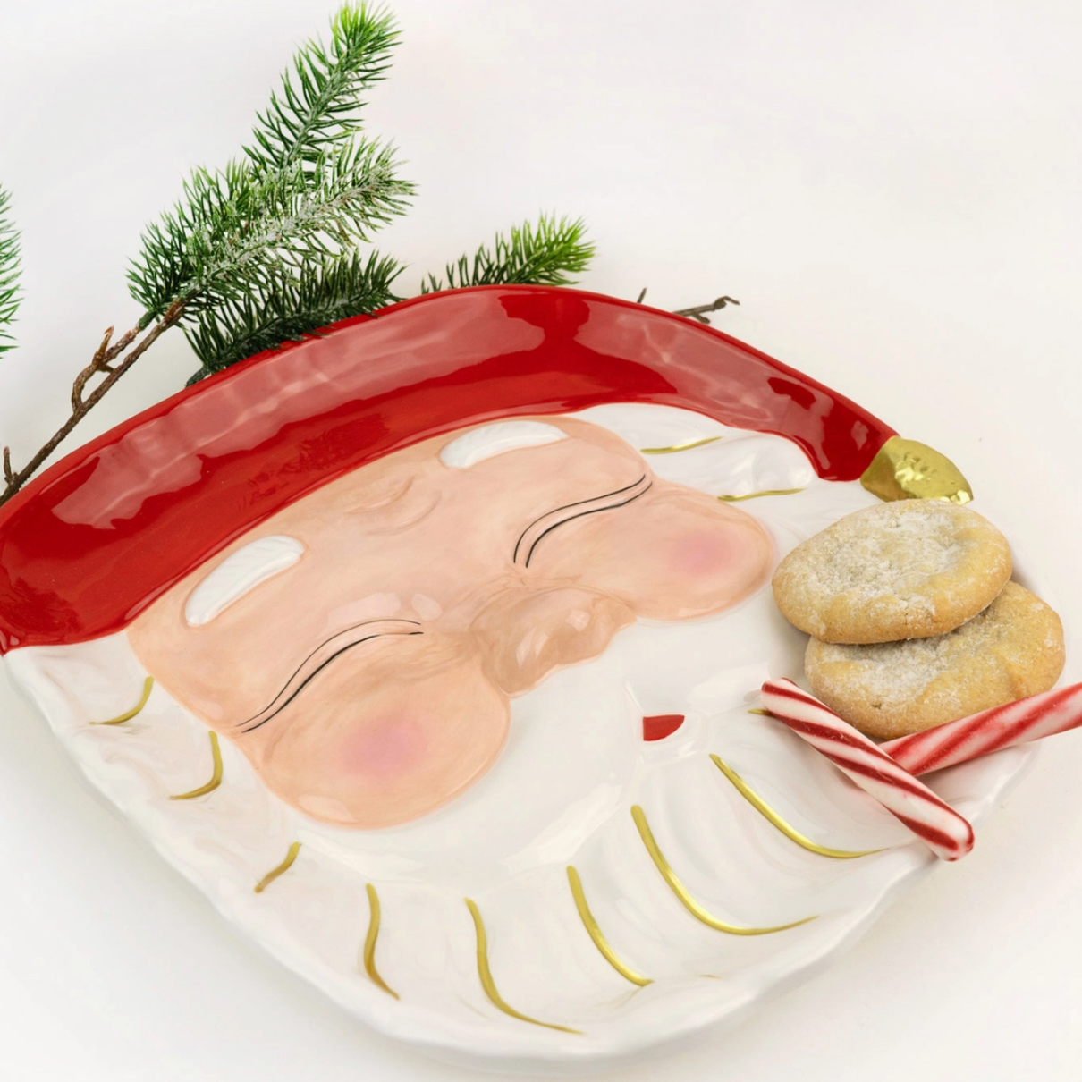 Festive Santa holiday dish for serving and décor