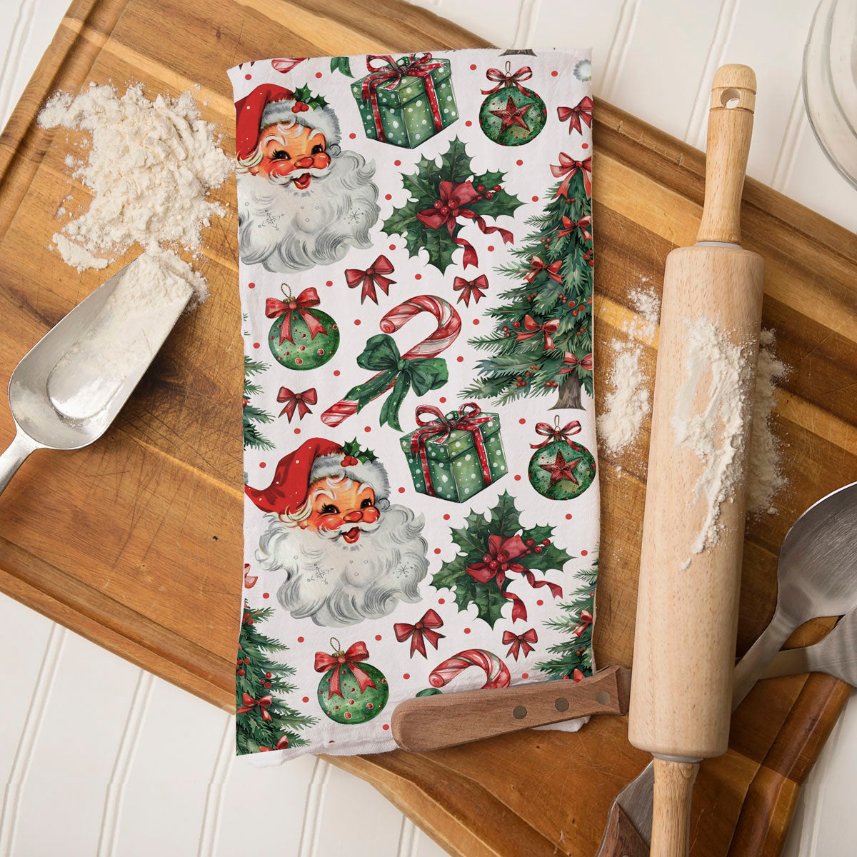 Vintage Santa Christmas Kitchen Towel