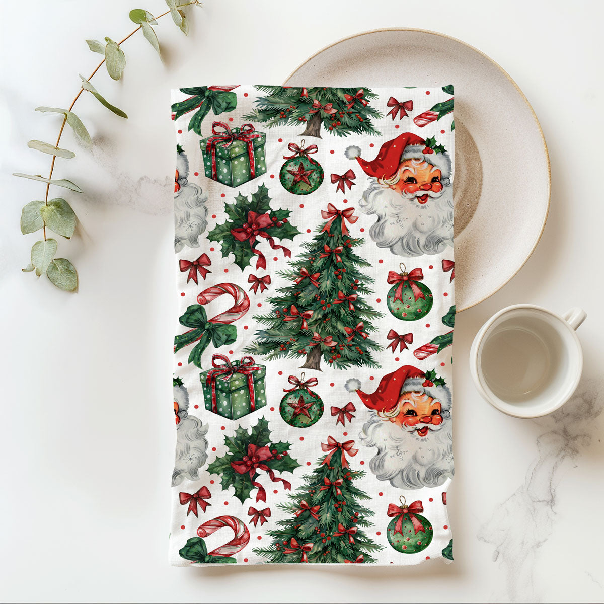 Vintage Santa Christmas Kitchen Towel